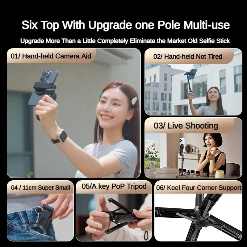 Mini Pocket Magnetic Selfie Stick Tripod