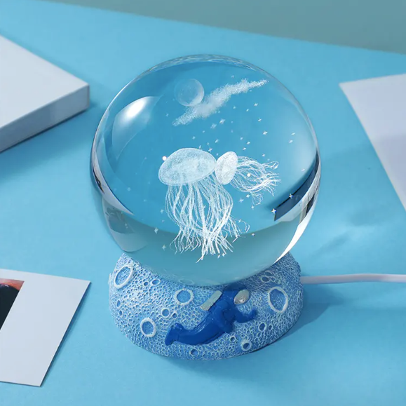 Night Light Jelly Fish Crystal Ball