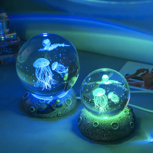 Night Light Jelly Fish Crystal Ball