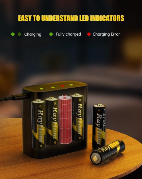 Rechargable AA Batteries Charger