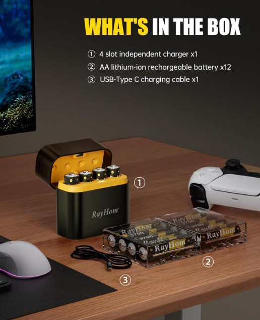 Rechargable AA Batteries Charger