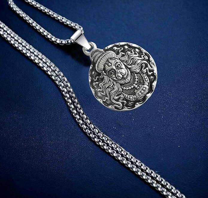 Hanuman ji Silver Pendant With Chain