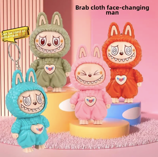 Face Changing Labubu Doll Keychain (Pack Of 2)