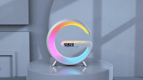 6-IN-1 Wireless Charger Alarm Clock With Speaker