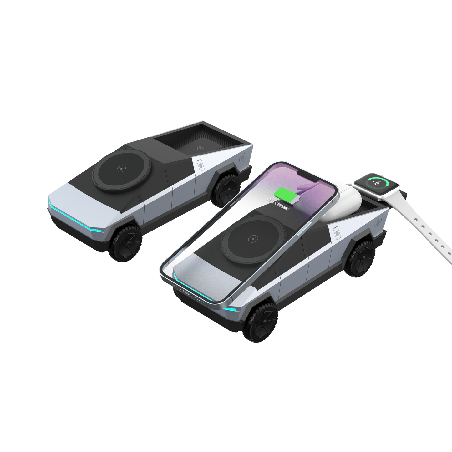 NEW 3-in-1 Cybertruck Inspired Wireless Charging Station.