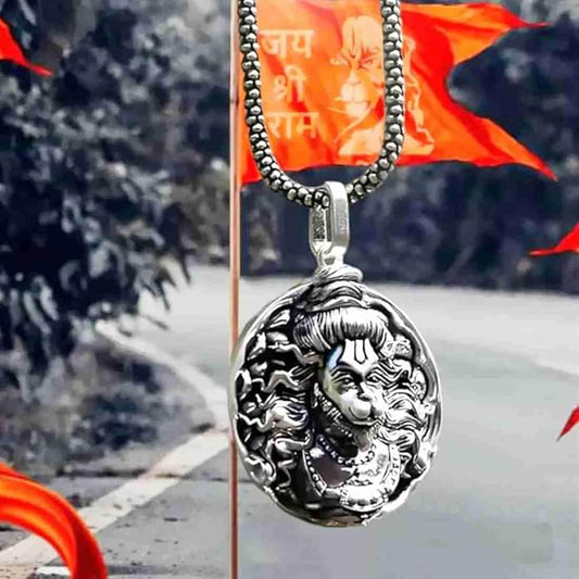 Hanuman ji Silver Pendant With Chain