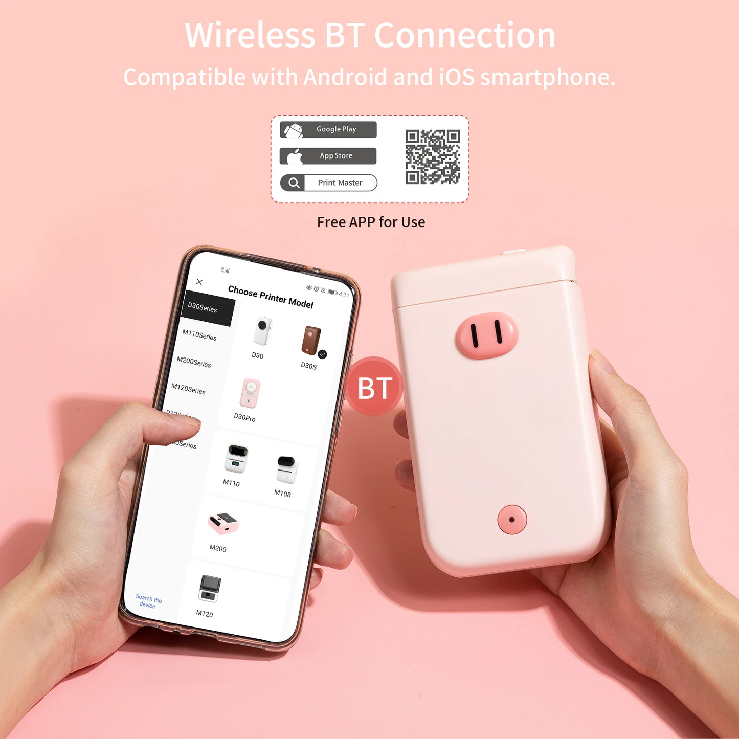 Portable Wireless Thermal Label Printer