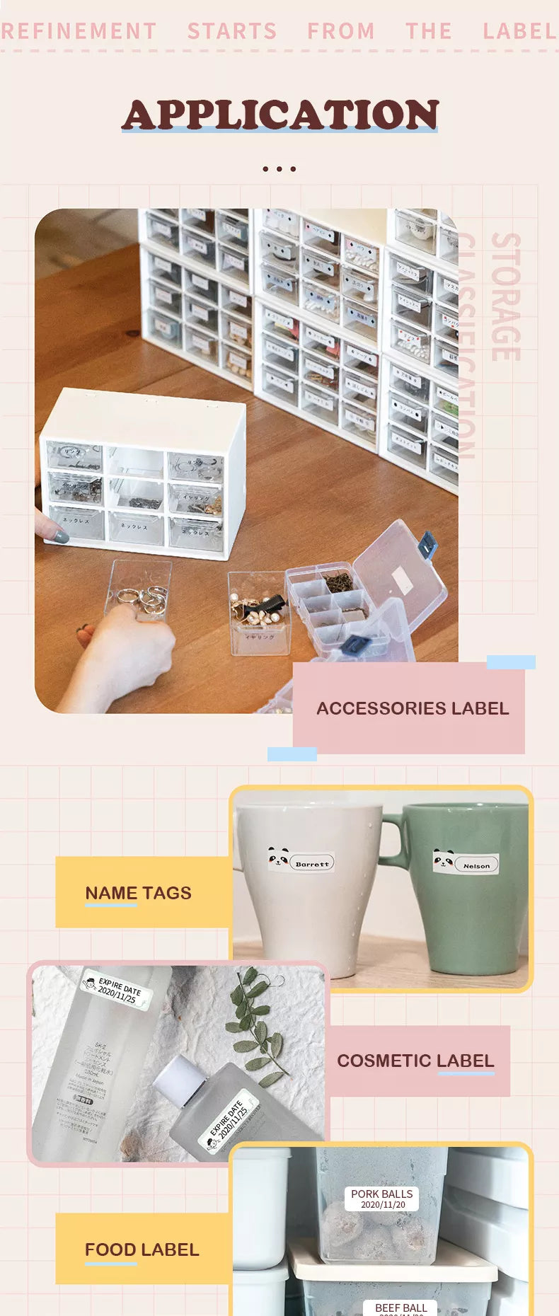 Portable Wireless Thermal Label Printer