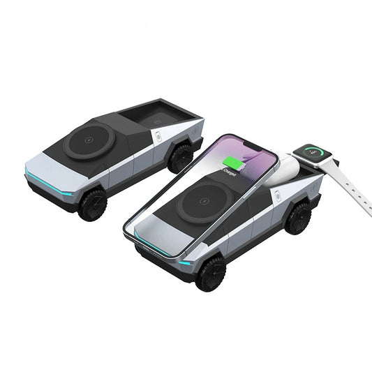 NEW 3-in-1 Cybertruck Inspired Wireless Charging Station.
